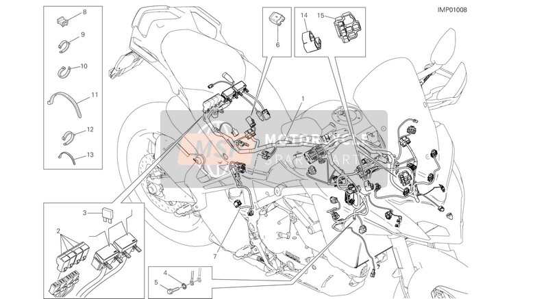 Ducati MULTISTRADA 950 TOURING EU 2017 Arnés de cableado para un 2017 Ducati MULTISTRADA 950 TOURING EU