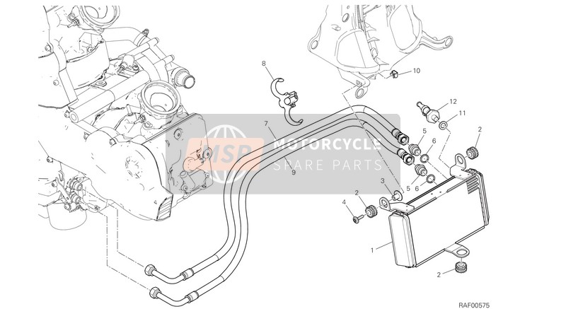 Ducati MULTISTRADA 950 TOURING USA 2017 Radiatore dell'olio per un 2017 Ducati MULTISTRADA 950 TOURING USA