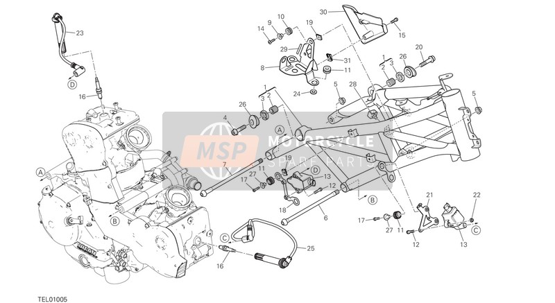 Ducati MULTISTRADA 950 USA 2018 Telaio per un 2018 Ducati MULTISTRADA 950 USA