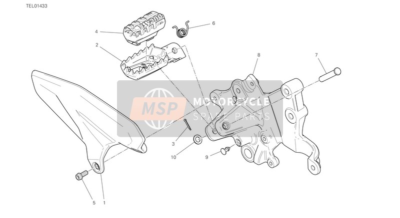 Ducati MULTISTRADA V4 2021 Reposapiés, Derecho para un 2021 Ducati MULTISTRADA V4