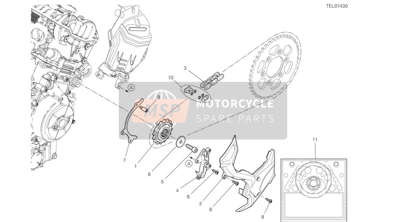 Ducati MULTISTRADA V4 2021 Voortandwiel - Ketting voor een 2021 Ducati MULTISTRADA V4