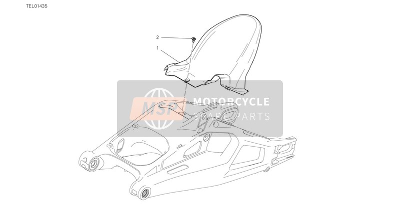 Ducati MULTISTRADA V4 2021 Achterspatbord voor een 2021 Ducati MULTISTRADA V4