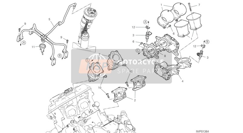 14010931A, Intake Manifold, Ducati, 0