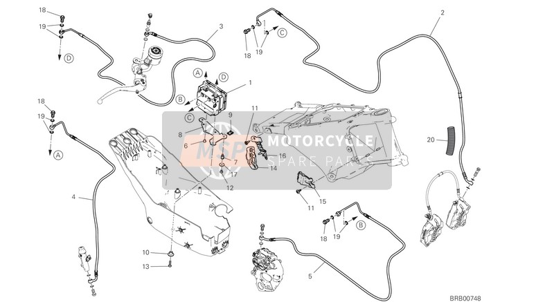 Ducati MULTISTRADA V4 S 2021 ABS-systeem (Anti Blokkeer Systeem) voor een 2021 Ducati MULTISTRADA V4 S