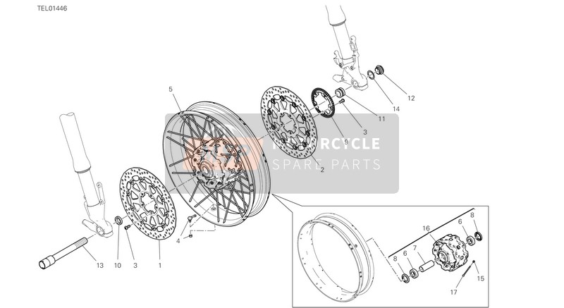 7131B911AA, Distanzstueck Rechts, Ducati, 1