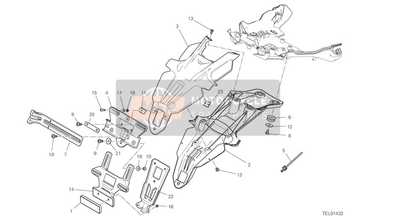 Ducati MULTISTRADA V4 S 2021 Soporte de placa para un 2021 Ducati MULTISTRADA V4 S