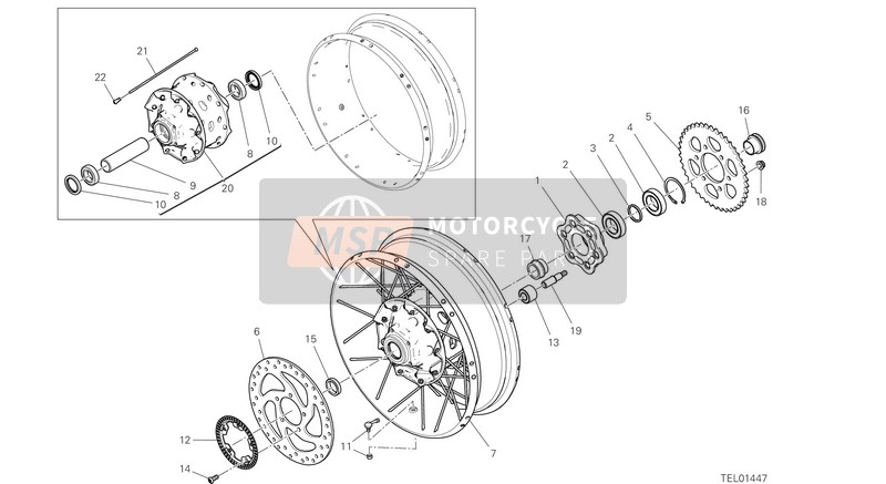 16220721AD, Hub, Rear Wheel, Ducati, 0