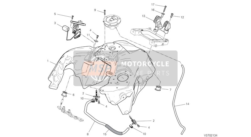 Ducati MULTISTRADA V4 S 2021 Réservoir pour un 2021 Ducati MULTISTRADA V4 S