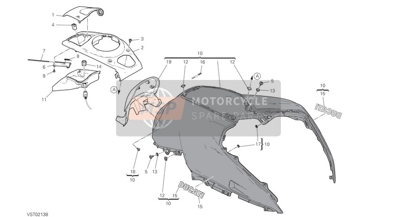 Ducati MULTISTRADA V4 S 2021 Coperchio del serbatoio per un 2021 Ducati MULTISTRADA V4 S