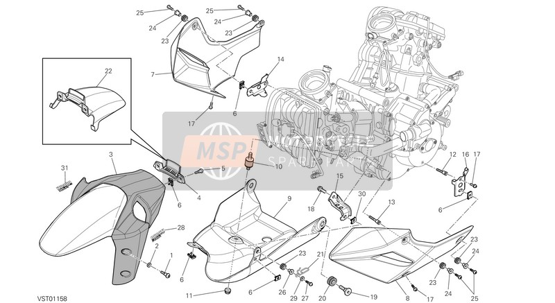 Ducati MULTISTRADE 1200 S TOURING EU 2013 Carénage pour un 2013 Ducati MULTISTRADE 1200 S TOURING EU