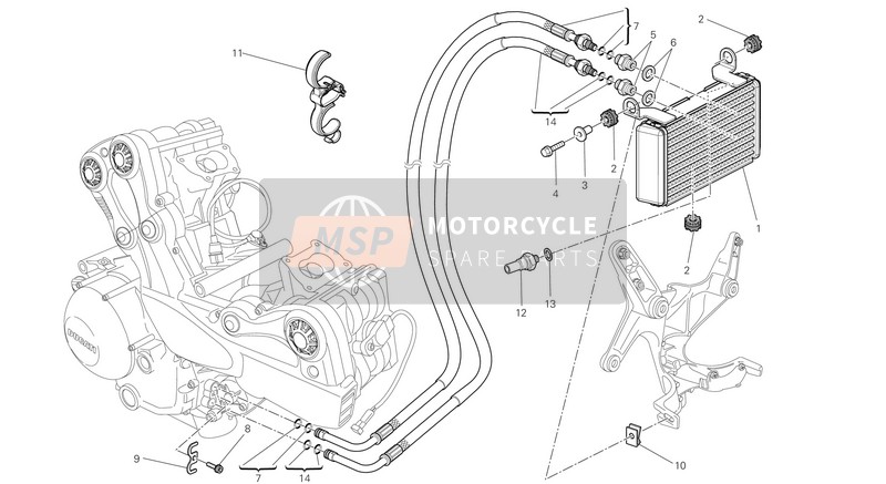 Ducati MULTISTRADE 1200 S TOURING USA 2013 Oil Cooler for a 2013 Ducati MULTISTRADE 1200 S TOURING USA