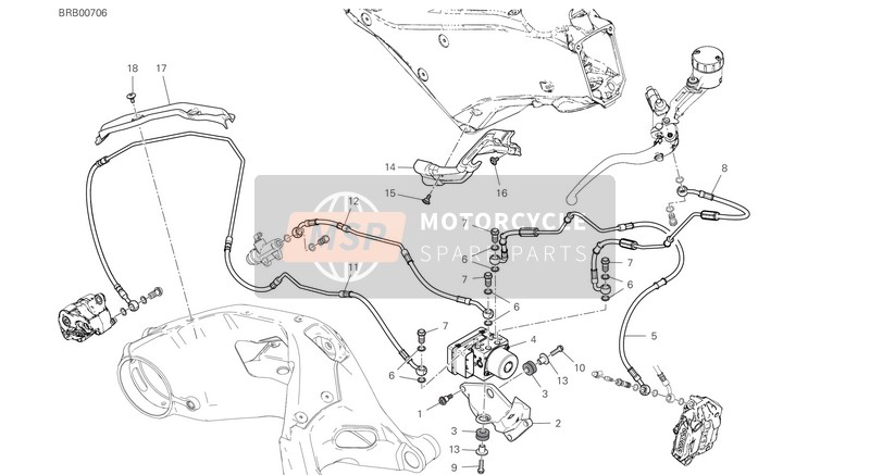 61940692A, Durite Maitre Cylindre Ar - Boitier, Ducati, 0