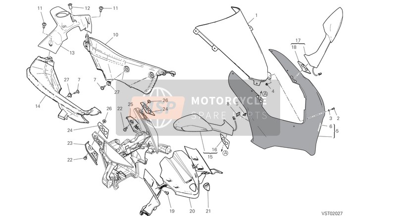 48114251AC, Cowling White, Ducati, 0