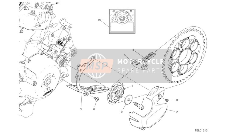 46015062A, Coperchietto Catena, Ducati, 1