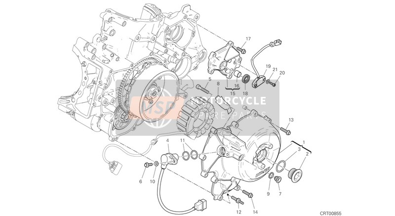 24723655C, Gearshift Cover Assy Roller BEARING-RF, Ducati, 0