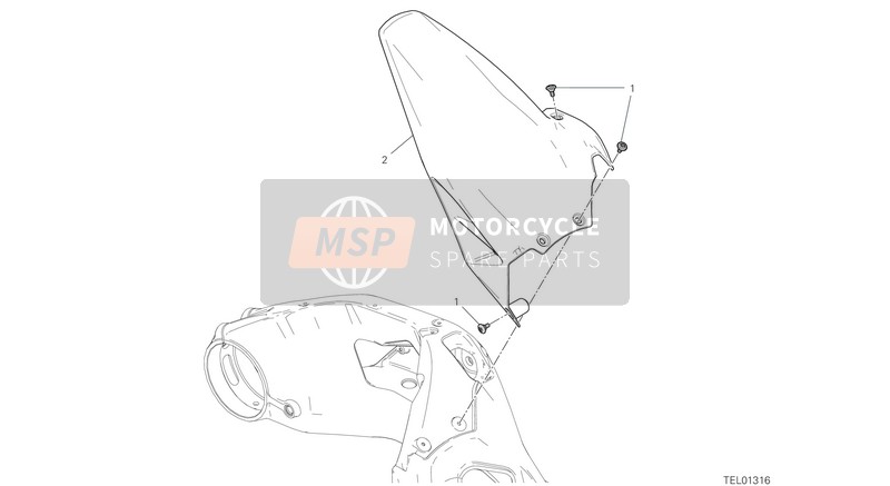 56510582A, Rear Mudguard, Ducati, 1