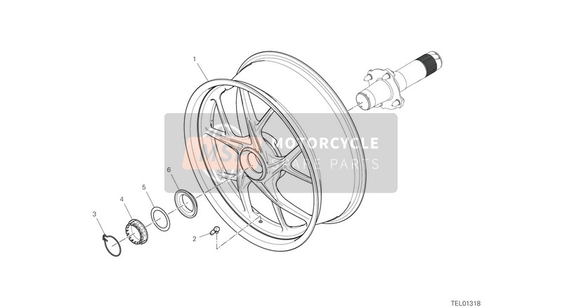 50212181AA, Achterwiel Velg, Ducati, 0