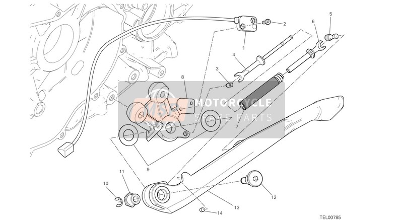 Ducati PANIGALE V2 2021 SIDE STAND for a 2021 Ducati PANIGALE V2