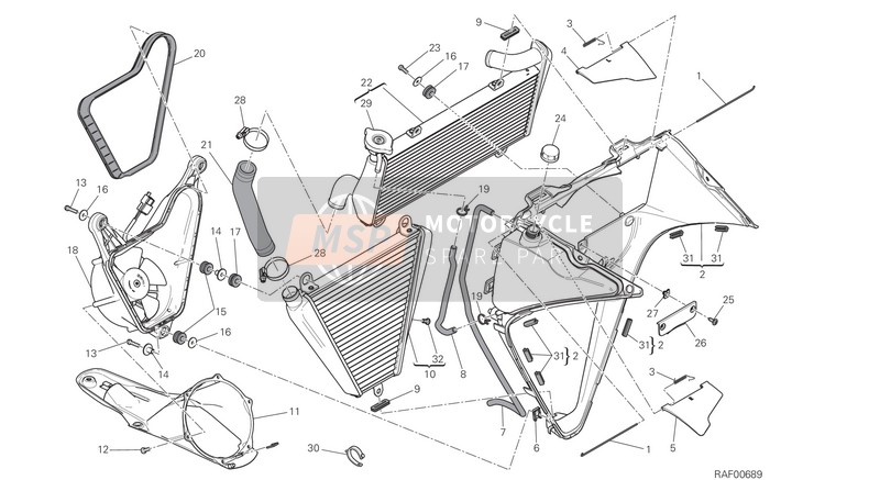 48411542A, Brace, Radiator, Ducati, 0