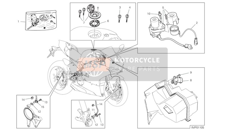 Ducati PANIGALE V4 2021 Aparatos eléctricos para un 2021 Ducati PANIGALE V4