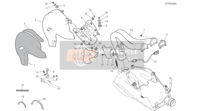 57015211A, Exhaust Pipe, Ducati, 0