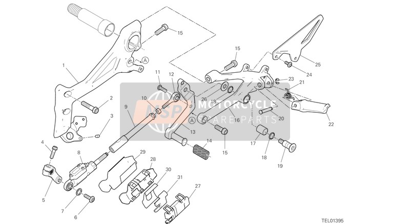 45612521AA, Gear Control Lever, Ducati, 0