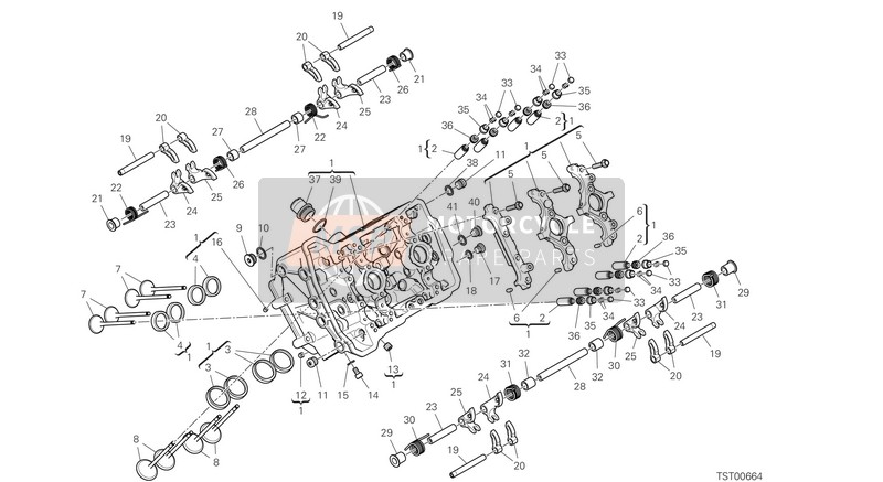 30125714BR, Front Head Group, Ducati, 0