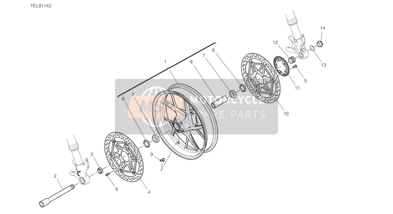 49240901A, Disc, Voor Rem Rh, Ducati, 1