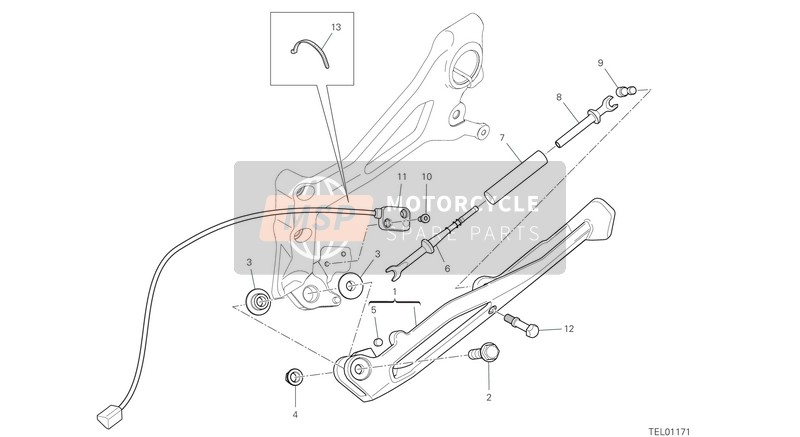 55621141AA, Assembly Magnete With Rt Side Stand 1409, Ducati, 0