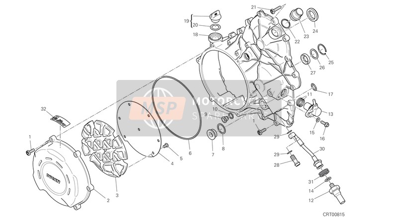Ducati PANIGALE V4 S 2021 Koppelingsdeksel voor een 2021 Ducati PANIGALE V4 S