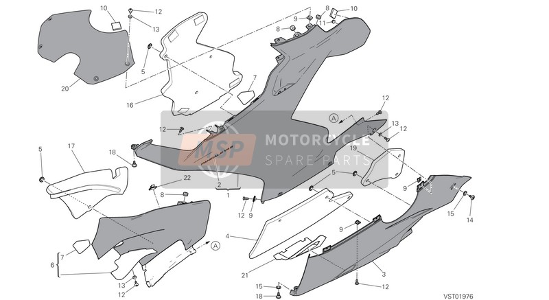 4801B631AB, Carene Superieure Gauche Rouge, Ducati, 0