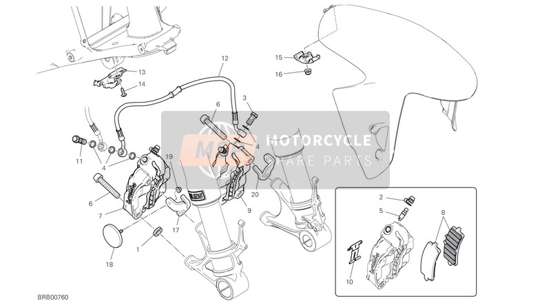 Ducati PANIGALE V4 S 2021 Sistema frenante anteriore per un 2021 Ducati PANIGALE V4 S