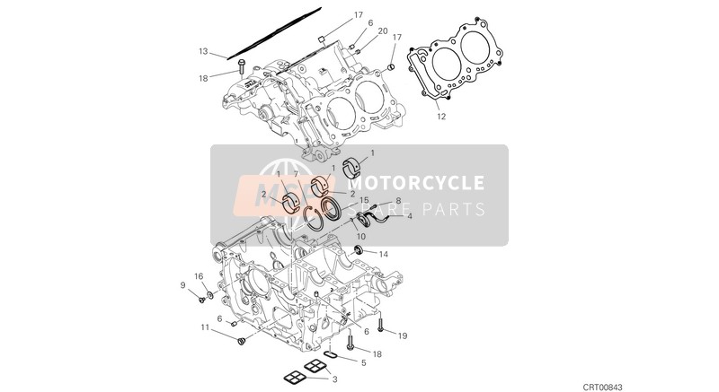 Ducati PANIGALE V4 S 2021 HALF-CRANKCASES PAIR for a 2021 Ducati PANIGALE V4 S