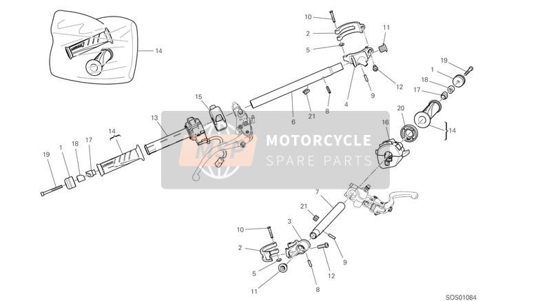 36140151AA, Pareja Manoplas, Ducati, 0