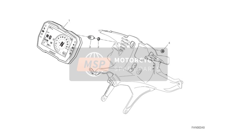 Ducati PANIGALE V4 S 2021 INSTRUMENT PANEL for a 2021 Ducati PANIGALE V4 S