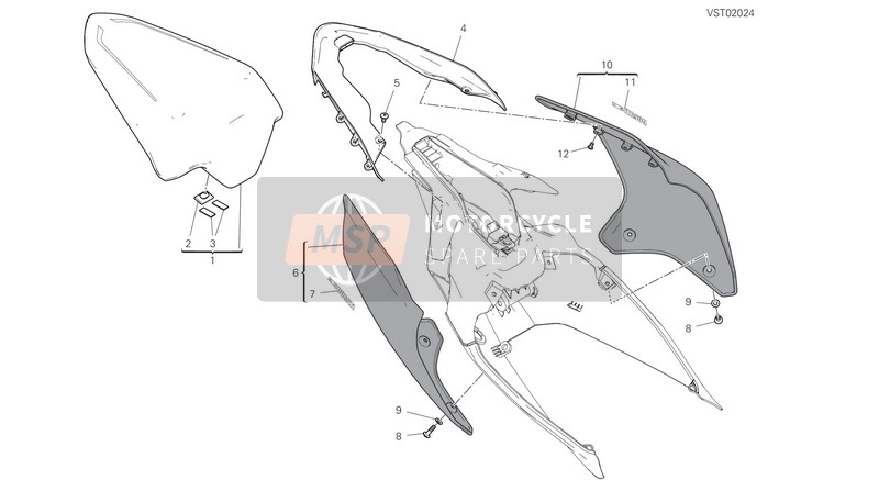 Ducati PANIGALE V4 S 2021 Siège Passager pour un 2021 Ducati PANIGALE V4 S