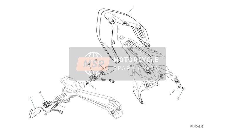 Ducati PANIGALE V4 S 2021 Feu Arrière pour un 2021 Ducati PANIGALE V4 S