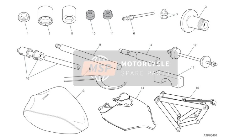 Ducati PANIGALE V4 S 2021 Werkstatt-Servicewerkzeuge (Gestell) für ein 2021 Ducati PANIGALE V4 S