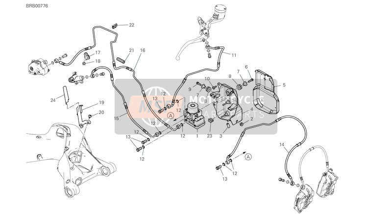 Ducati PANIGALE V4 SP 2021 Sistema di rottura ABS per un 2021 Ducati PANIGALE V4 SP
