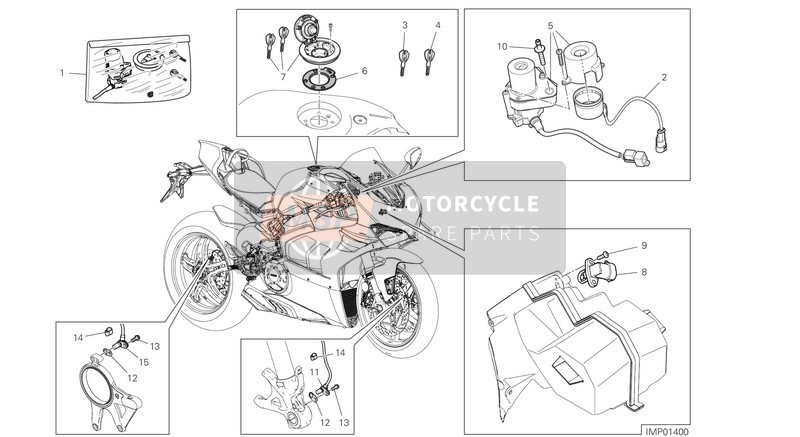 Ducati PANIGALE V4 SP 2021 Dispositivi elettrici per un 2021 Ducati PANIGALE V4 SP