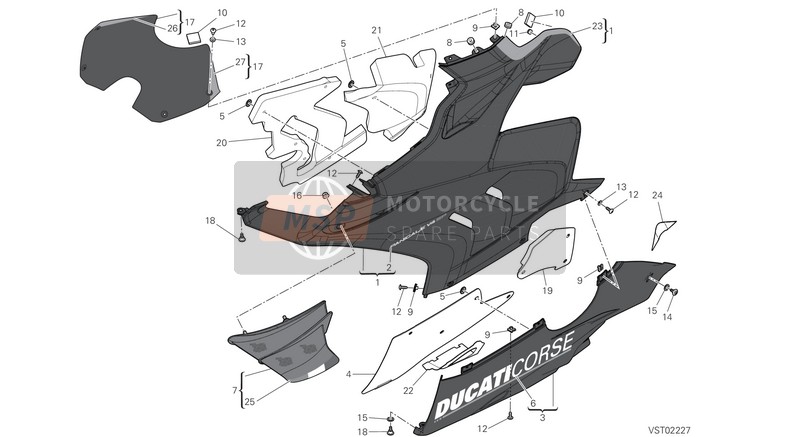 4601G782B, Left Muffler Cover Heat Shield 1409, Ducati, 1
