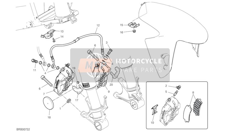 Ducati PANIGALE V4 SP 2021 FRONT BRAKE SYSTEM for a 2021 Ducati PANIGALE V4 SP