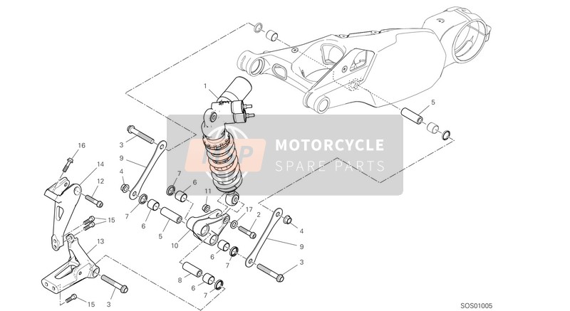 Ducati PANIGALE V4 SP 2021 REAR SHOCK ABSORBER for a 2021 Ducati PANIGALE V4 SP