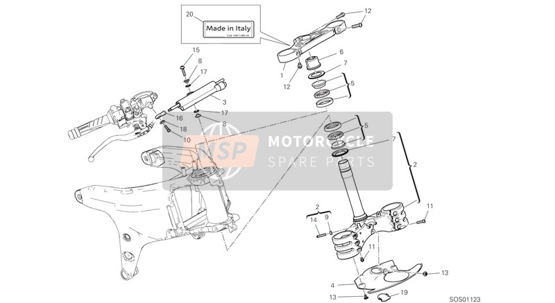 Ducati PANIGALE V4 SP 2021 STEERING ASSEMBLY for a 2021 Ducati PANIGALE V4 SP