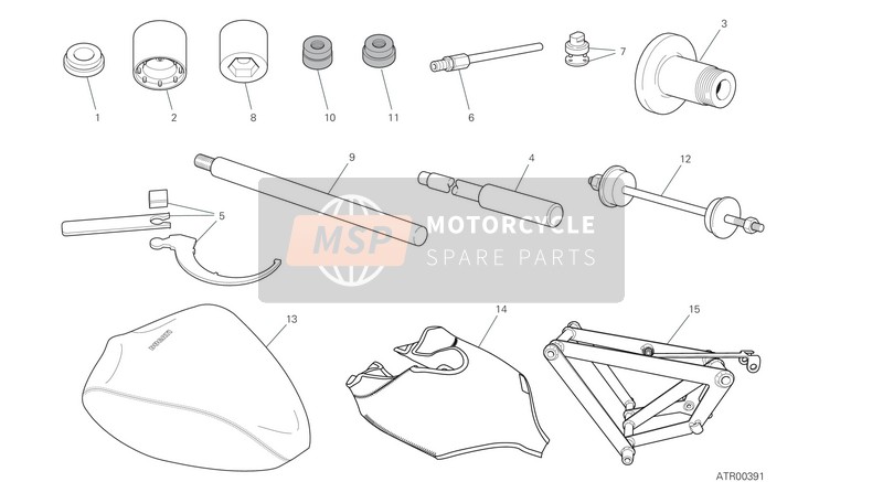 Ducati PANIGALE V4 SP 2021 Werkstatt-Servicewerkzeuge (Gestell) für ein 2021 Ducati PANIGALE V4 SP