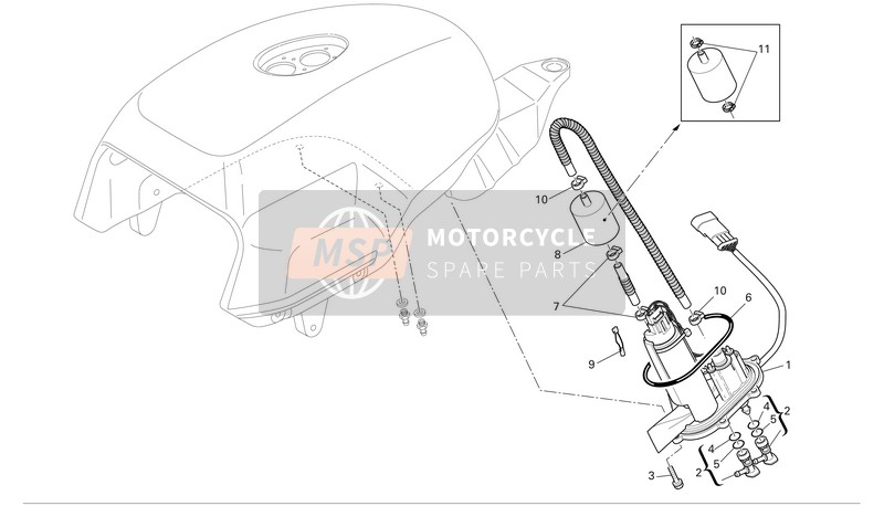 Ducati PAUL SMART1000 LIMITED Usa 2006 Brandstof Systeem voor een 2006 Ducati PAUL SMART1000 LIMITED Usa