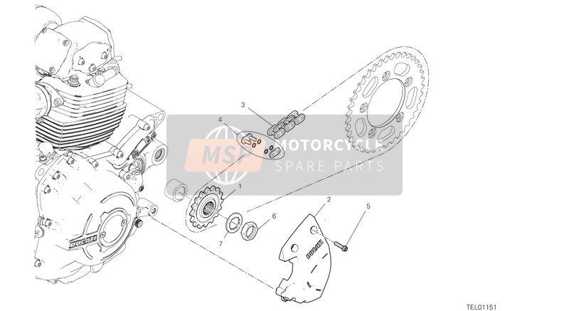 67740231A, Joint Chain, Ducati, 1
