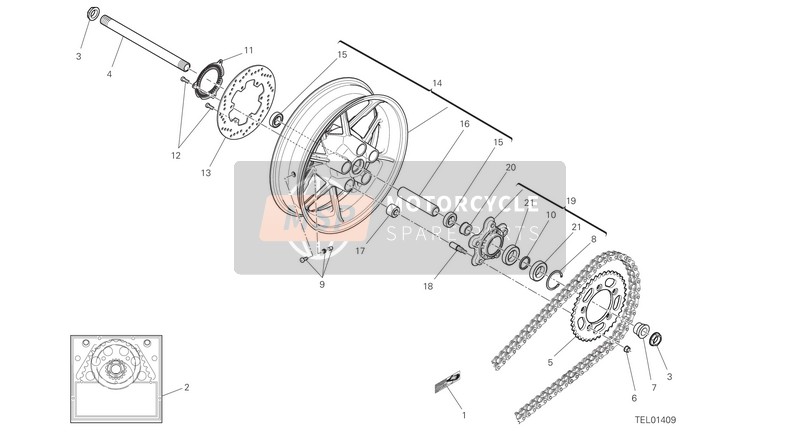 7131A801A, Inner Spacer, Ducati, 1