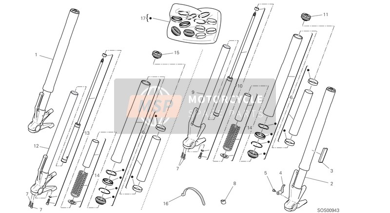 Ducati SCRAMBLER 1100 PRO 2021 Tenedor frontal para un 2021 Ducati SCRAMBLER 1100 PRO