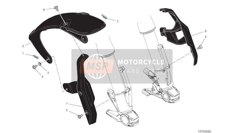 56426531AB, GARDE-BOUE Avant Noir, Ducati, 0